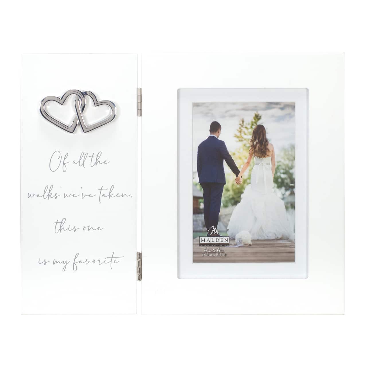 Malden International Of All the Walks We've Taken This is My Favorite Wedding Matted Hinged Keepsake Frame